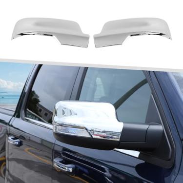 Imagem de Jimen Compatível com Dodge Ram 2018-2022, tampas de espelho retrovisor para carro externo (cromado)
