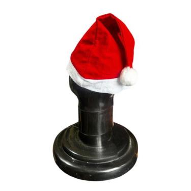 Imagem de Kit 10 Gorros Papai Noel Em Feltro C/ Pom Pom Fantasia Natal - Genéric