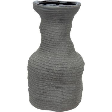 Imagem de Vaso Decorativo Enfeite Casa Aparador Home&co Cerâmica 28x15x15cm Cinza