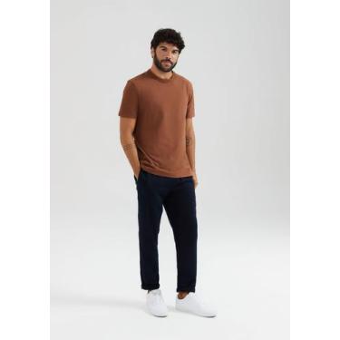 Imagem de Calça Básica Masculina Taper Em Linho - Hering, G, Azul