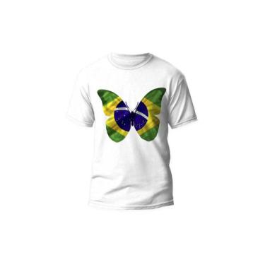 Imagem de Camiseta Borboleta Brasil Branca - PRESENTE-BRINDE, GG