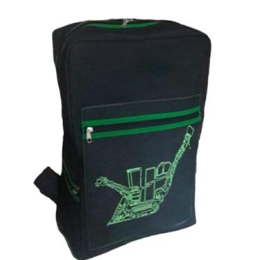 Imagem de Mochila Jeans Feminino Masculino Repartições em Zíper Estampa Variada 