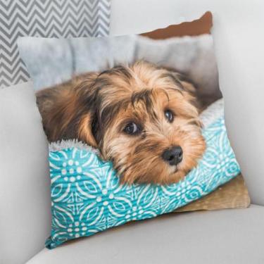 Imagem de Almofada Decorativa Cheia c/ Zíper 40x40 Dog Pet Cachorro Cão - Deluzz