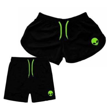 Imagem de Kit Short Mãe e Filho Moda Praia Bermudas Tactel Iguais - Opice, Preto