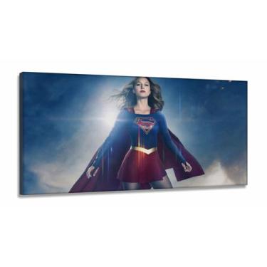 Imagem de Quadro decorativo SuperGirl com Tela em Tecido Canvas 130x60 - Wall Fr