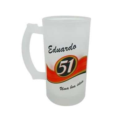 Imagem de Caneca Vidro Jateado Chopp Cerveja Cachaça 51 - GMH Prod. Serv. e Repr