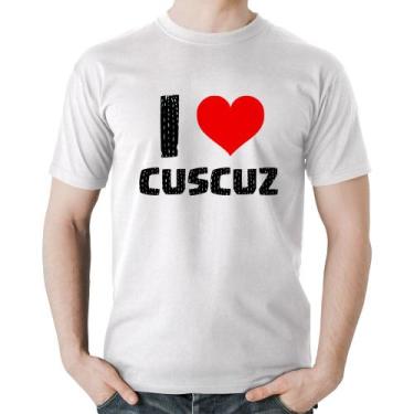 Imagem de Camiseta Algodão I love cuscuz - Foca na Moda, Branco, GG