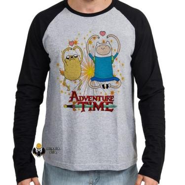 Imagem de Camiseta Manga Longa blusa Adventure Time Jake Finn corações - Empório