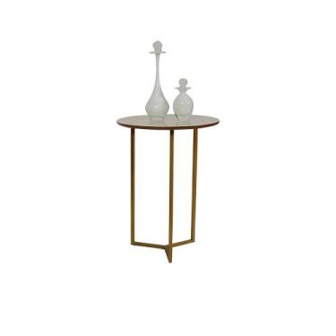 Imagem de Mesa de Centro ou Canto redonda Alice Dourada alt 60cm - Casa Donne, O