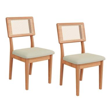 Imagem de Kit 2 Cadeiras 100% MDF Estofadas Freijó/Césare Escuro J24 - Dalla Costa