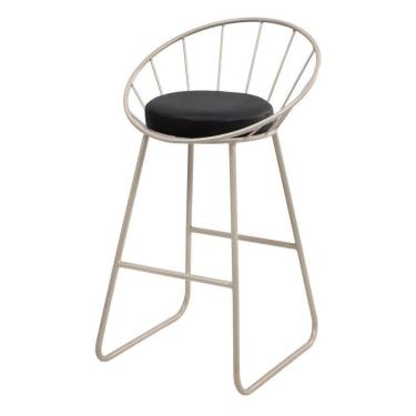 Imagem de Banco Médio Cozinha Barzinho Metal Sunset Champanhe/ Preto