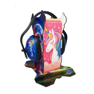 Imagem de Kit Suporte Autistas Abafador Azul de sons 11 db Unicórnios - Tea e am