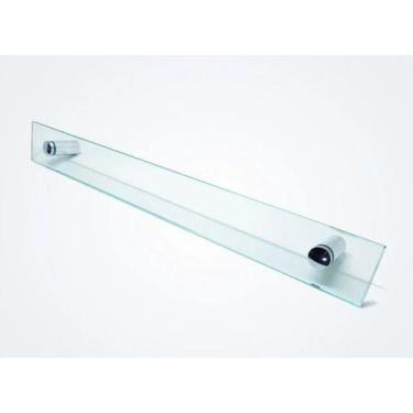 Imagem de Porta Toalha Reto  Retanguar De Vidro Incolor Com Suporte Inox - Woodg
