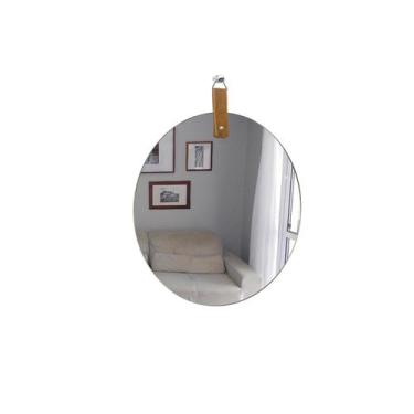 Imagem de Espelho Decorativo Life Alça Caramelo 60 Cm Redondo - E2G Design