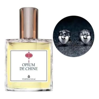 Imagem de Perfume Feminino Opium De Chine + Brinco Prata Coração - Essência Do B