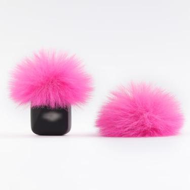 Imagem de LEFXMOPHY Para-brisas para MIC MINI (2024) microfone sem fio rosa choque peludo vento muff capa Deadcat (não para Mic 1 e 2), pacote com 2
