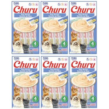 Imagem de Kit 06 Churu Petisco Para Gatos Vários Sabores Escolher Inaba - 24 Tubetes (Kit 6 unid. (24 Tubetes), Atum)