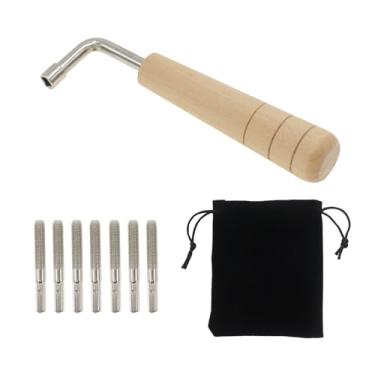 Imagem de CashBeat Kit de afinação de harpa de lira, 7 pinos de afinação, chave em forma de L, bolsa de armazenamento para espinhas, cravos, ducimers, e instrumentos de cordas primitivos