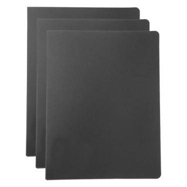 Imagem de PATIKIL Capa A5, 3 peças de polipropileno 6 anéis, protetor de pasta de folhas soltas, anel redondo, recarregável, fosco espesso para pasta de reunião, preto