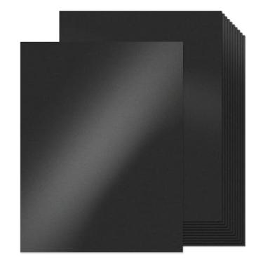 Imagem de 50 folhas de papelão preto brilhante 21,6 cm x 28 cm, 250 g/m2/41,7 kg, papel para impressora de cartolina para convites, confecção de cartões, artesanato faça você mesmo