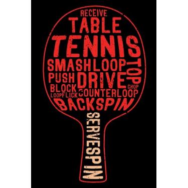 Imagem de Table Tennis Racket Word Cloud Funny Ping Pong Player Fan: Ping Pong Racket Player Table Tennis Equipment | Dot Grid Journal, Notebook or Organizer | ... book, Scheduler, Task Checklist | 6x9 Inch