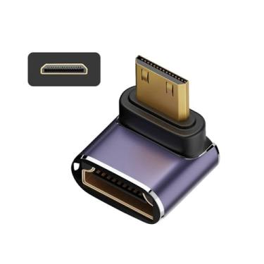 Imagem de xiwai Adaptador conversor dourado de extensão UHD macho para HDMI 2.1 fêmea com ângulo descendente 8K 60hz HDTV