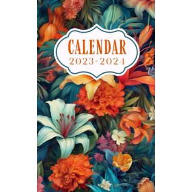 Imagem de Pocket Calendar 2023-2024 for Purse: Small Size Monthly Pocket Planner for Purse - From September 2023 To December 2024 | Model37 - Floral Botanical ... | Important Dates | Password Keeper | Notes