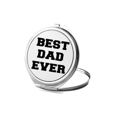 Imagem de SpreadPassion Espelho compacto para pai, presente para pai, espelho fotográfico Best Dad Ever, espelho de maquiagem de viagem pequeno espelho portátil, espelho de bolso portátil, ideia de aniversário