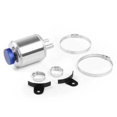 Imagem de Dyno Racing Tanque de Combustível de Alumínio Universal Prateado Tanque de Direção Hidráulica Tanque Coletor de Óleo Tanque de Fluido de Direção Hidráulica com Kit de Braçadeiras