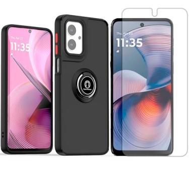 Imagem de GR Global Revolution, Capa Case Anel Para Motorola Moto G55 + Pelicula Hidrogel Cor:Preto