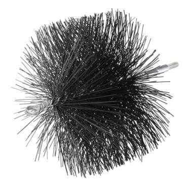 Imagem de PATIKIL Escova de limpeza de chaminé de arame de 18 cm, escova de limpeza de chaminé redonda de polipropileno com encaixe NPT de 1/4 para tubos de secador de barraca de fogão a lareira, prata