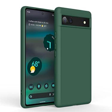 Imagem de Vanjua Capa para Google Pixel 6A (apenas), capa protetora fina de silicone elegante para celular compatível com Google Pixel 6A, verde escuro
