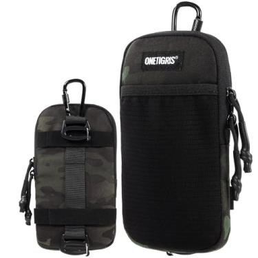Imagem de OneTigris Coldre para celular – Suporte de cinto para celular Molle Bolsa de celular para cinto com laço, bolsas para celular EDC Utility Gadget Bolsa de cintura com zíper para tamanho de tela 12 a 17