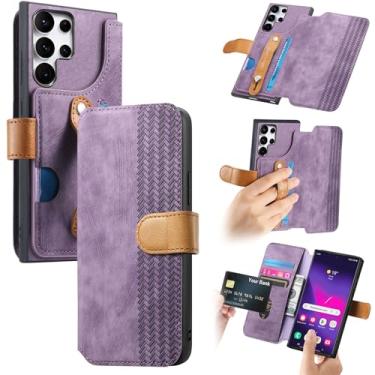 Imagem de Asuwish Capa de celular para Samsung Galaxy S24 Ultra 5G capa carteira com bloqueio de RFID alça de pulso flip porta-cartão de crédito slot celular S24Ultra 24S S 24 24Ultra mulheres meninas homens