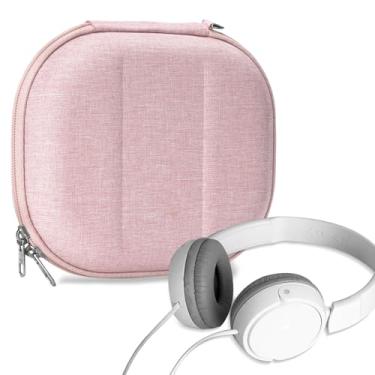 Imagem de Geekria NOVA Capa para fones de ouvido compatível com Sony MDR-ZX600/ZX310AP/ZX310/ZX300, bolsa de transporte de viagem rígida de substituição com armazenamento de cabos (rosa)