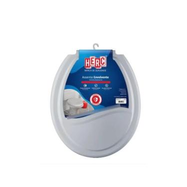 Imagem de Assento Sanitário Envolvente Cinza Oval Tampa Vaso - Herc
