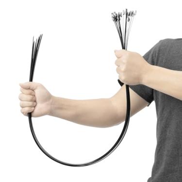 Imagem de Armpow Abraçadeiras de Metal Pretas 48" 408 Lb 25 Peças de Aço Inoxidável 304 Resistente Revestido com Epóxi Cabo de Travamento Envoltório de Escapamento Encadernação Multiuso para Máquinas, Veículos,