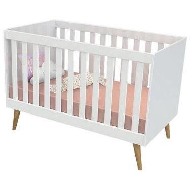 Imagem de Berço Mini Cama Ludmila Branco Fosco/ Bétula - Tigus Baby