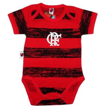 Imagem de Body Flamengo Bebe Recem Nascido Oficial Listrado Revedor, Vermelho, G