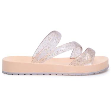 Imagem de Sandália Confortável Feminina Birken Papete Com Tiras Em Glitter (Off- White, BR, Adulto, Numérico, 34)