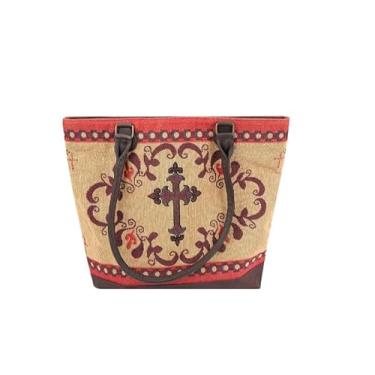 Imagem de Kinara Bolsa de ombro tecida Southwestern – Padrão de design nativo americano de tecelagem fina, Cruz ocidental