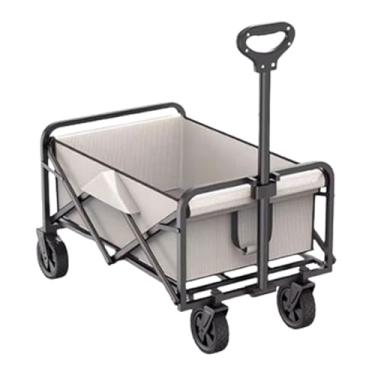 Imagem de carroça Carrinho de vagão simples com rodas, carrinho utilitário dobrável para praia, salão ao ar livre, vagão de praia, 150kg/331lb, capacidade de peso dobrável