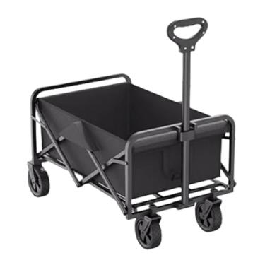 Imagem de carroça Carrinho de vagão simples com rodas, carrinho utilitário dobrável para praia, salão ao ar livre, vagão de praia, 150kg/331lb, capacidade de peso dobrável