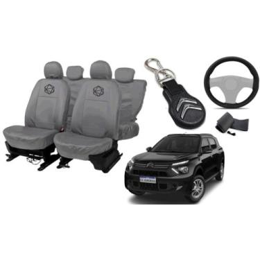 Imagem de Kit capa couro cinza C3 Aircross 2010 a 2020 automotiva - ferro tech