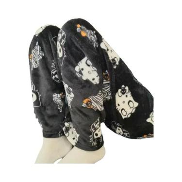 Imagem de Calça de Pijama Feminina Kawaii Hello Kitty - Lã Dupla, Elástica e Mac