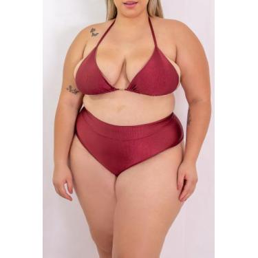 Imagem de Biquini Feminino Plus Size Top Cortininha Calcinha Hot Paint Cos ALto 