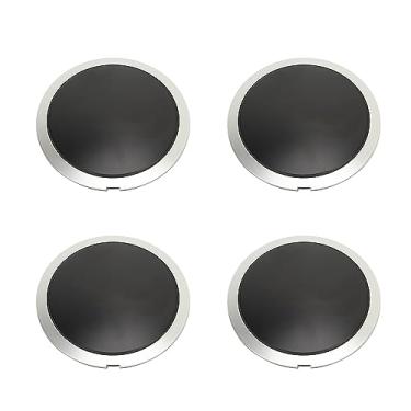 Imagem de 4pcs de Alta Dureza Centro de Acabamento Cromado Substituição de Cuba Cuba para 500 - Círculo Vermelho, Letras Vermelhas para Aparência Aprimorada da Roda (Carta vermelha do