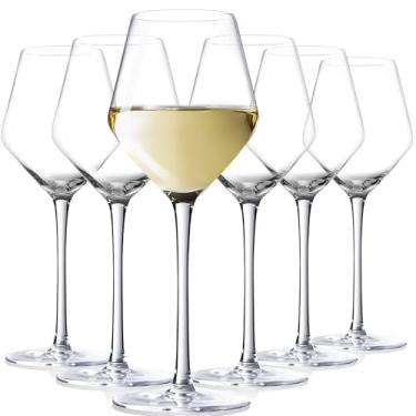 Imagem de JOVGANK Conjunto de 6 taças de vinho branco, cristal soprado à mão, taças de vinho tinto branco 382 g, taças de vinho de cristal premium sem chumbo, pequenas taças de vinho transparentes com haste,