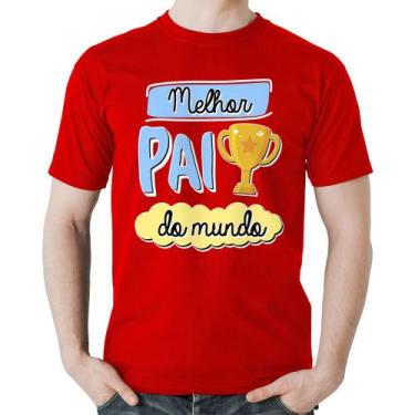 Imagem de Camiseta Algodão Melhor pai do mundo - Foca na Moda, Vermelho, G