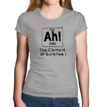 Imagem de Baby Look Algodão AH The element of surprise - Foca na Moda, Cinza, GG